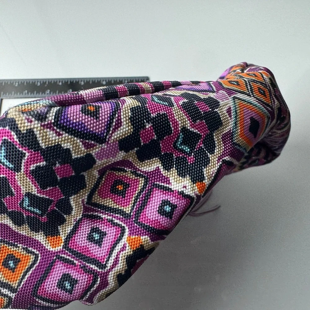 Vera Bradley Purple Geometric Print Zippered Cosmetic Travel Pouch‎ Bag